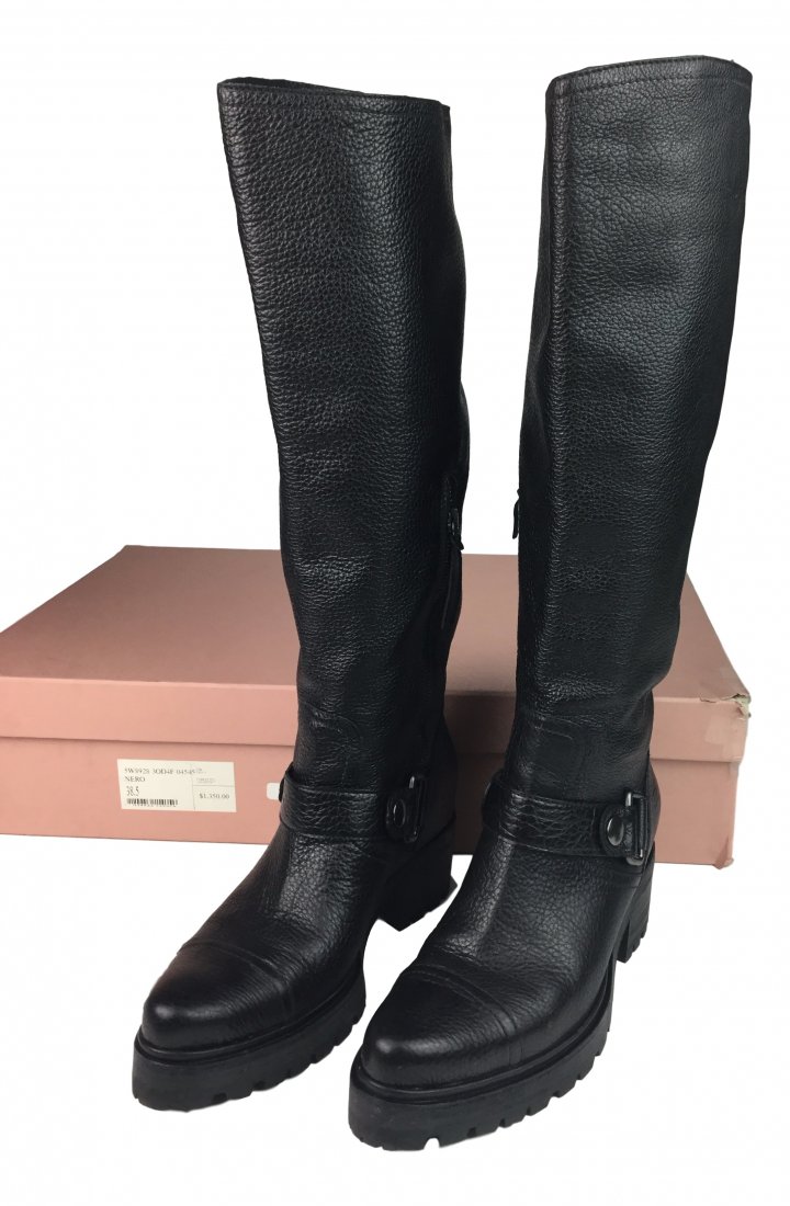 MIU MIU Black Leather Boots (1 of 3)