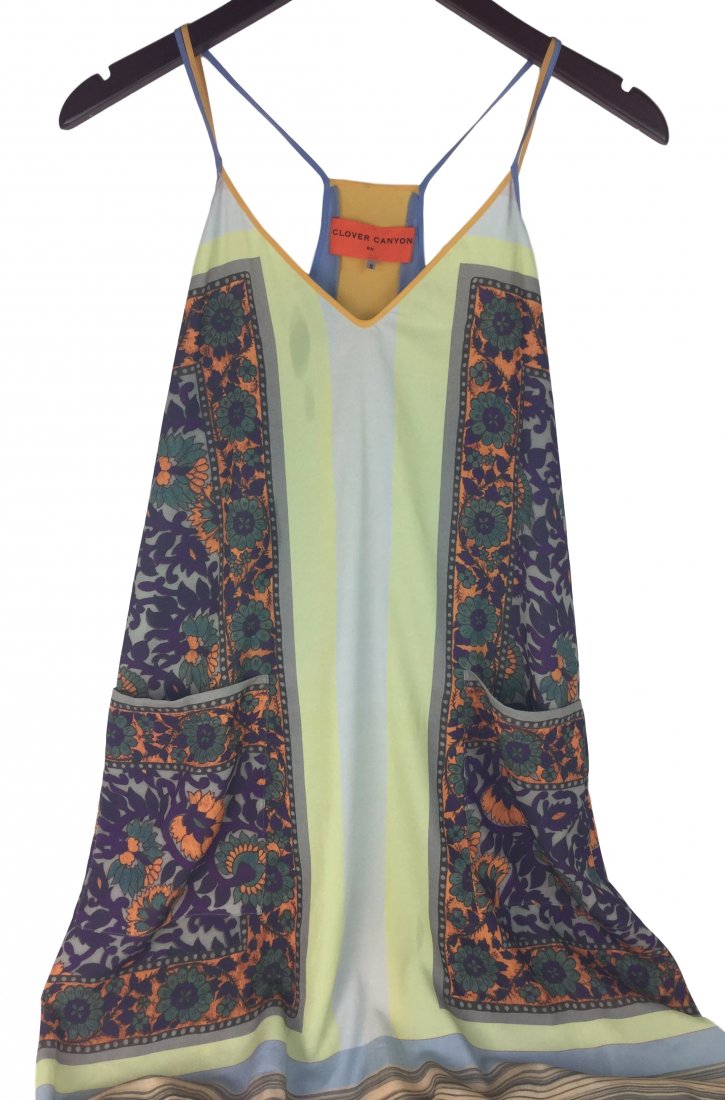 CLOVER CANYON Multi Colored Silk Pocket Dress S (1 of 2)