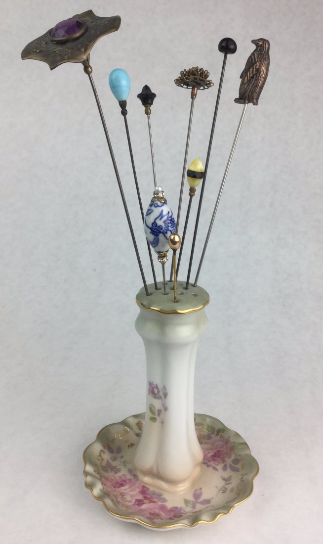 Antique Hat Pin Grouping with Porcelain Holder (1 of 4)