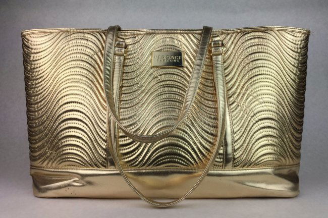 VERSACE Macie Womens Gold Tote: Gorgeous golden tote bag by Versace.