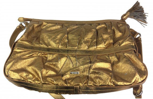 MOSCHINO Gold Leather Tote Bag: Gorgeous MOSCHINO Gold Leather Tote Bag.