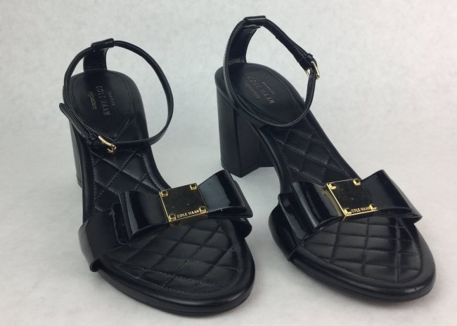 COLE HANN Black Heel Sandals: COLE HAAN Black Heel Sandals. Size: 8