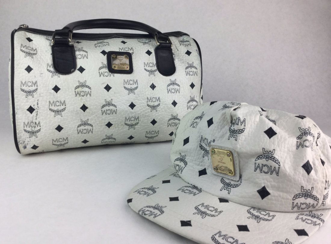 MCM White leather Hand Bag & Hat (1 of 4)
