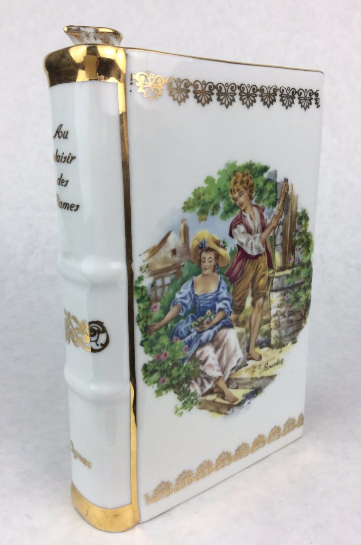 LIMOGES Hand Painted Fine Porcelain Flask (1 of 3)