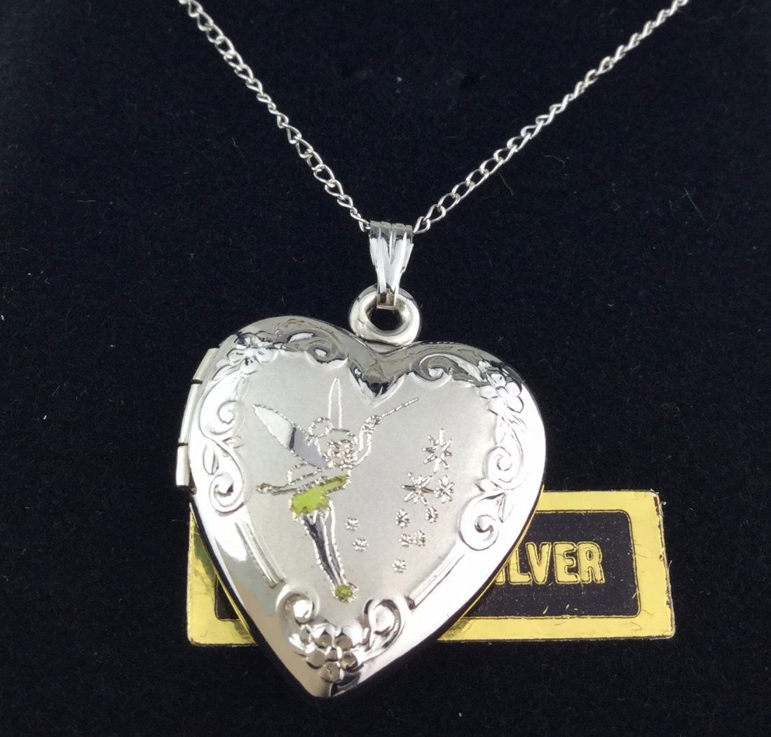 DISNEY Sterling Silver Heart locket Pendant Necklace (1 of 2)
