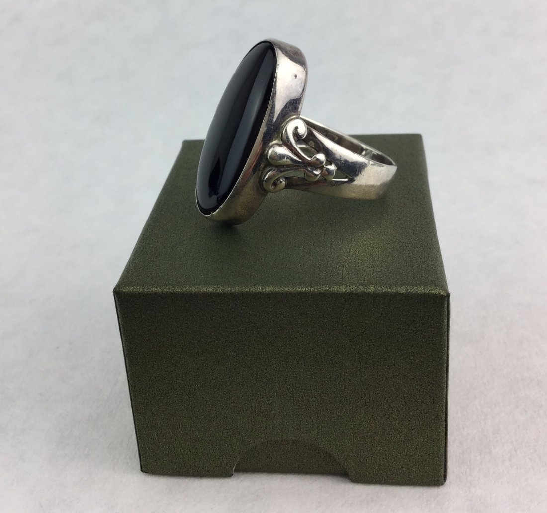 Art Deco Sterling Silver & Onyx Ring (1 of 3)