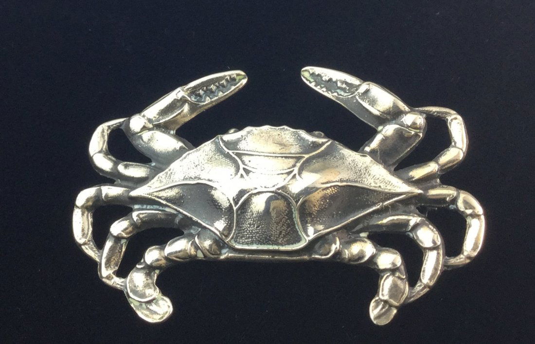 DANECRAFT Vintage Sterling Silver Crab Pin Brooch (1 of 3)
