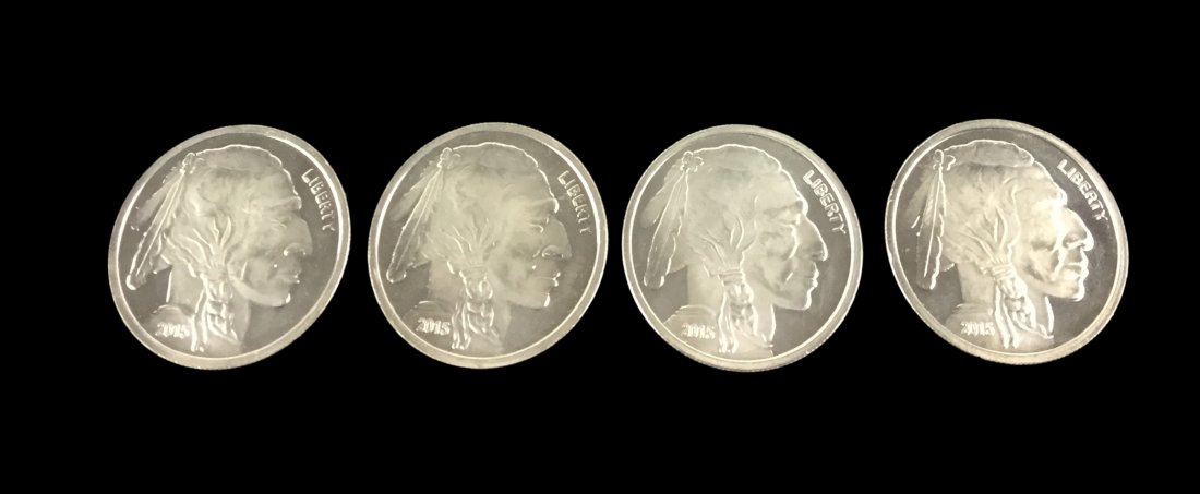 4 Fine Silver .999 1 Troy Ounce Coins (1 of 2)