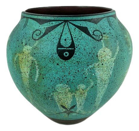 Ralph Aragon Native American Signed Vase 8" circa 1920 (1 of 2)