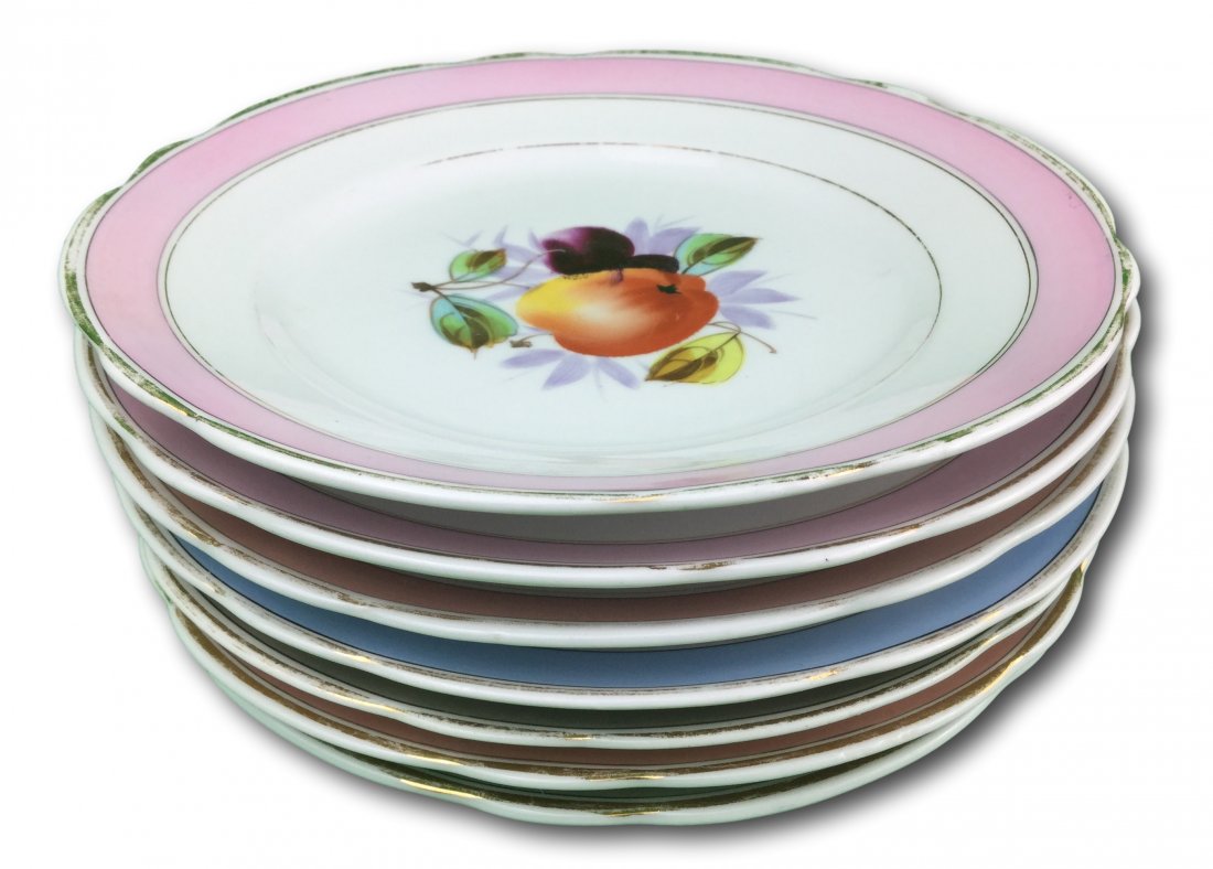 Hand Painted KPM Porcelain Fruit Plates (1 of 3)