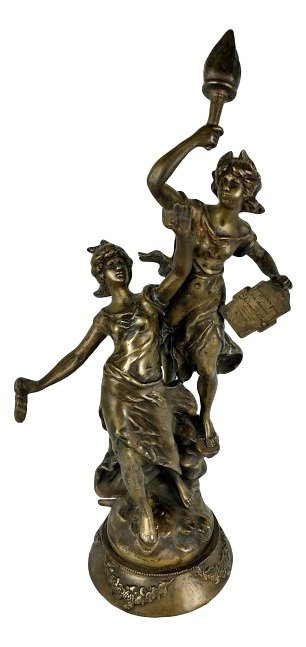 Moreau 26" Bronze Gold Gilded Ladies (1 of 3)
