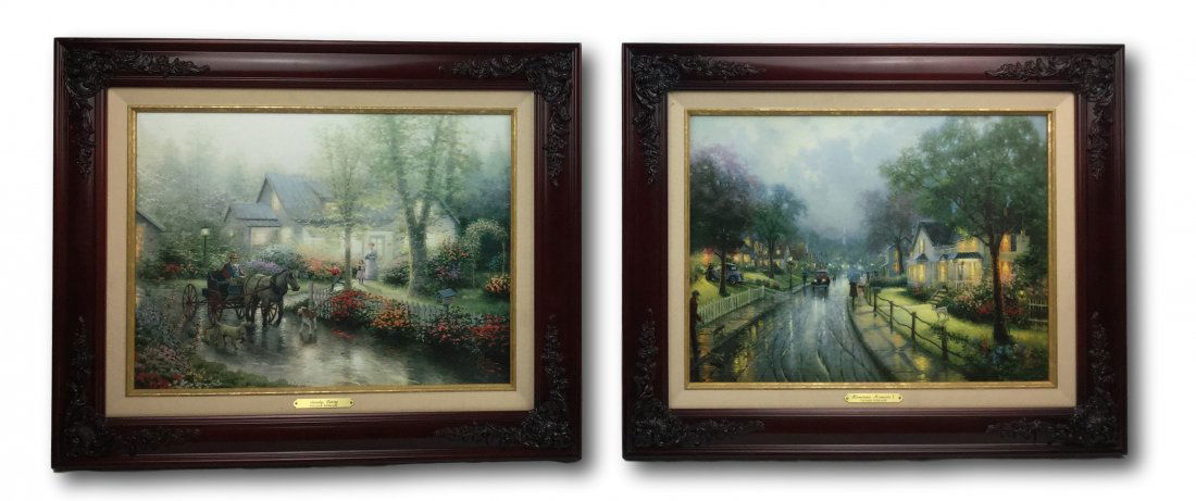 Kinkade 2 pc. Framed Oil on Canvas (1 of 2)