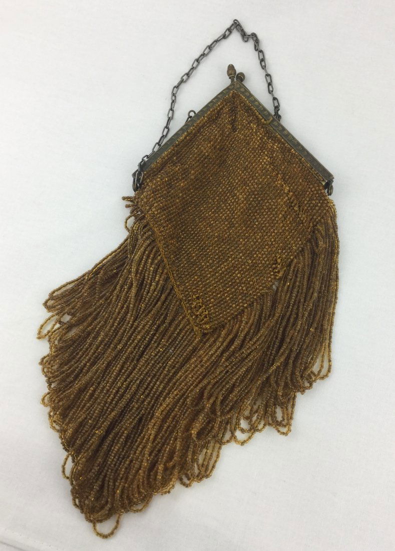 Victorian Amber Beaded Purse (1 of 2)