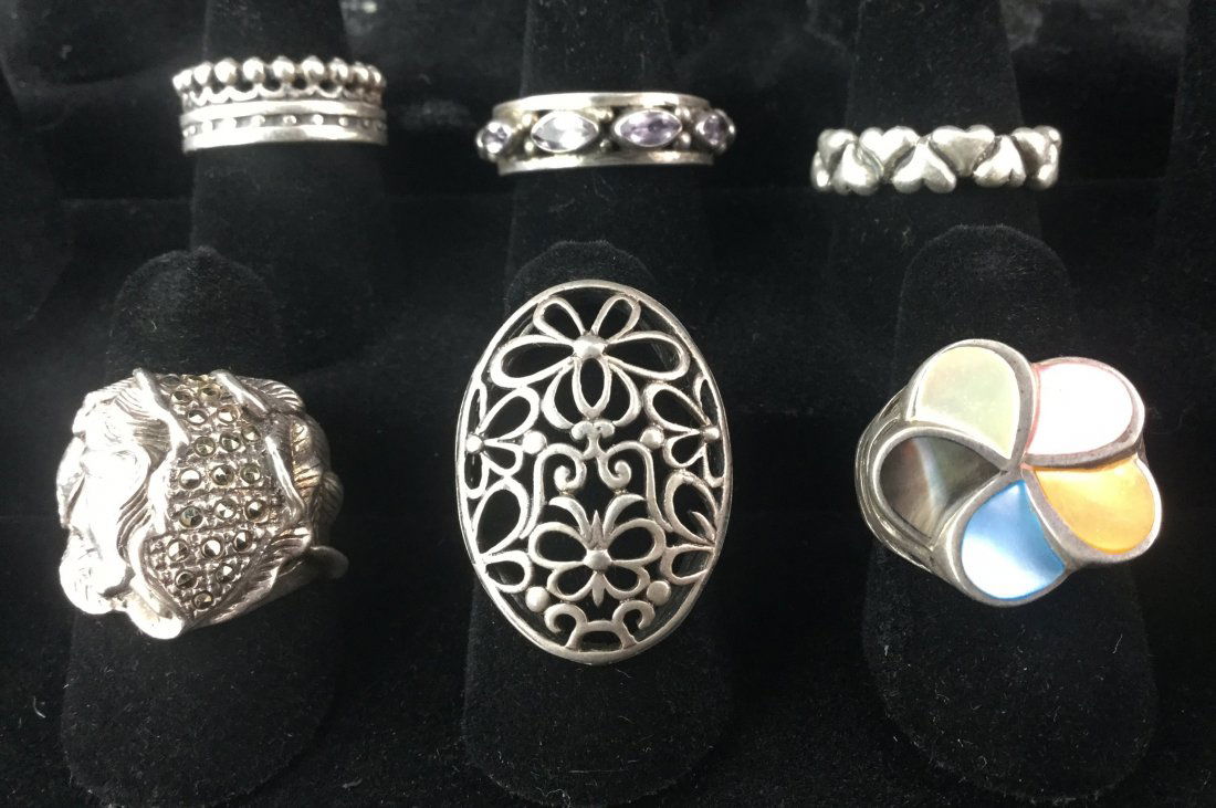 Designer Sterling Silver Ring Collection 49 Grams (1 of 3)