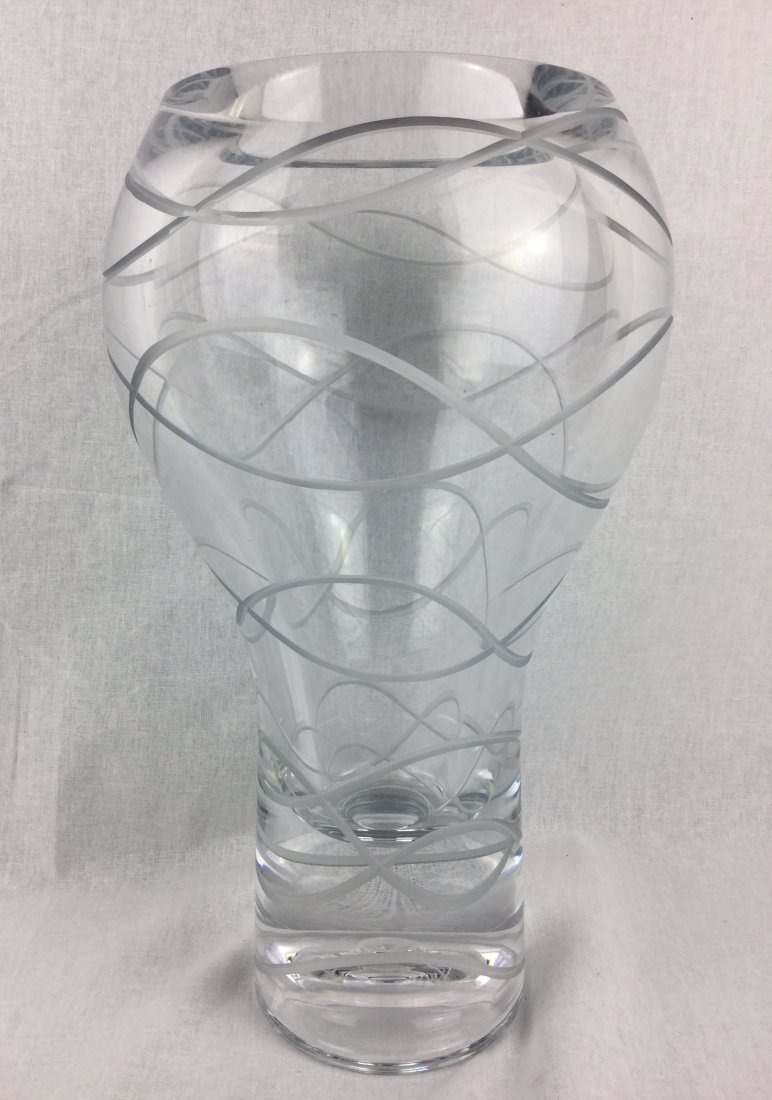 Nambe X Crystal Swirl Art Glass Vase (1 of 2)