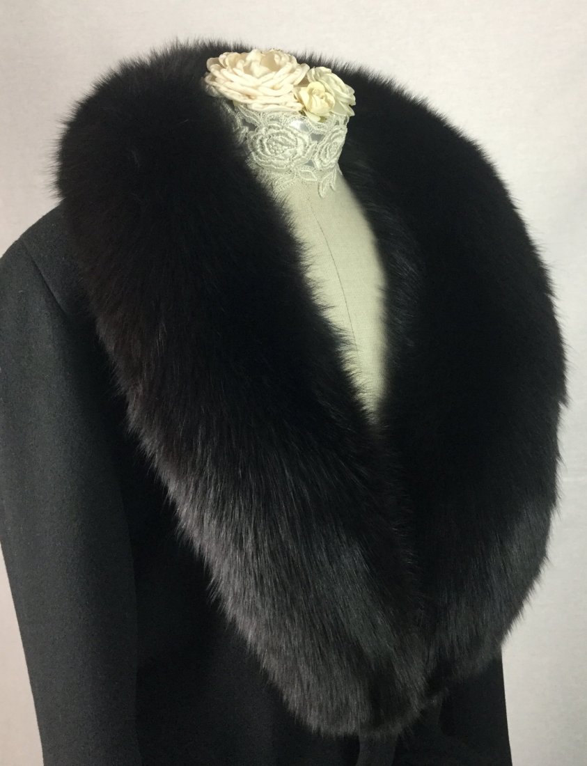 Vintage Christian Dior Full Length Black Fox Fur Coat (1 of 4)