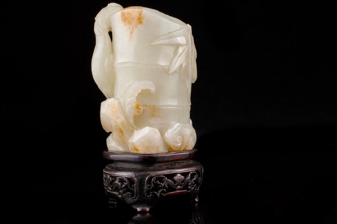 An old Chinese jade carving with stand, (1 of 9)
