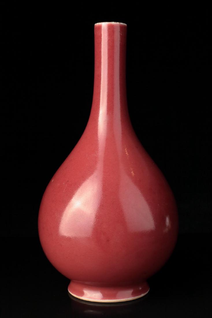 A copper red glaze bottle vase, Qing dynasty, (1 of 10)