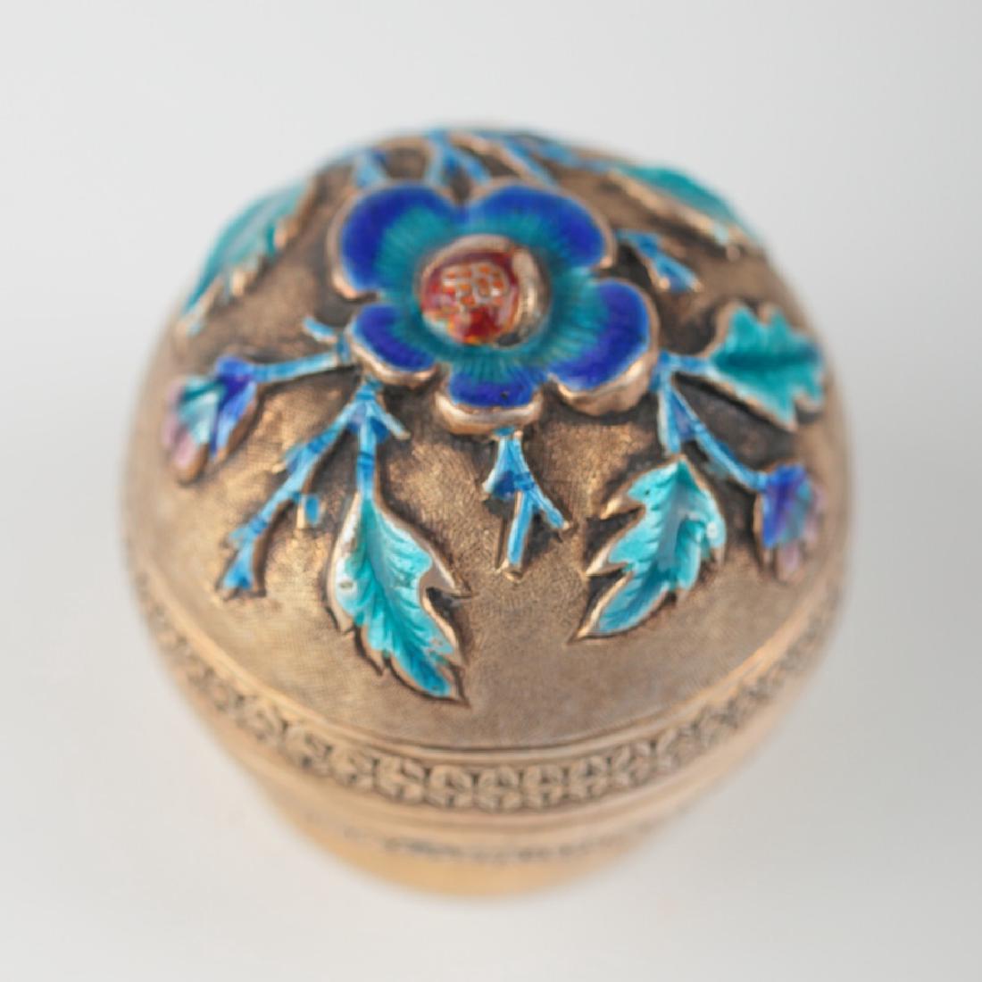 An silver gilt and enamel covered box, (1 of 4)