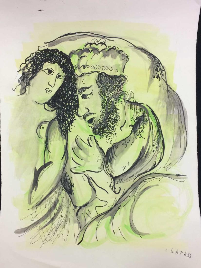 Original Watercolor on Paper Signed 'Marc Chagall' (1 of 5)