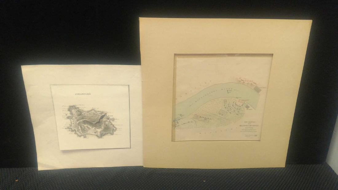 2 Pieces ANTIQUE MAPS -- Civil War, Battle of Belmont, (1 of 8)
