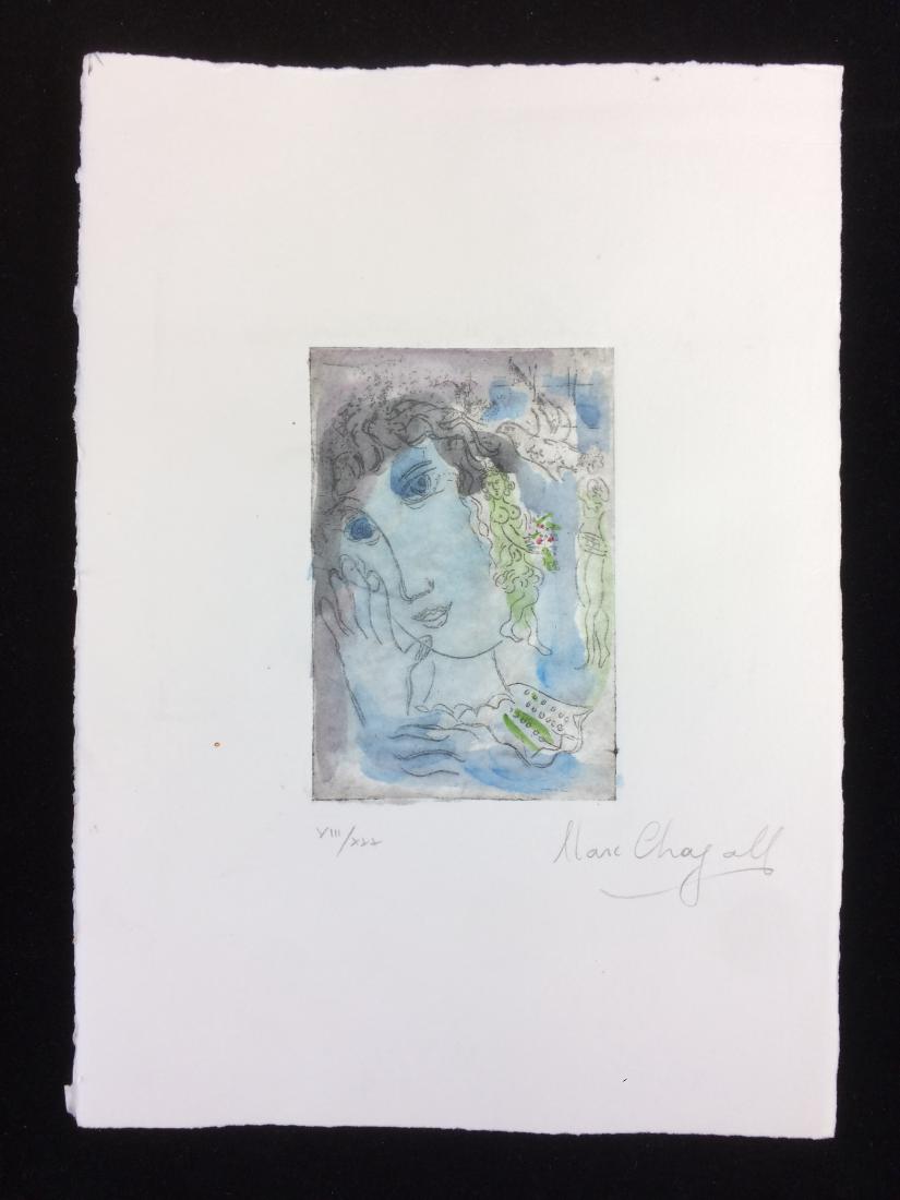 Hand Signed ''Marc Chagall'' Hand Colored Etching -- Le (1 of 4)