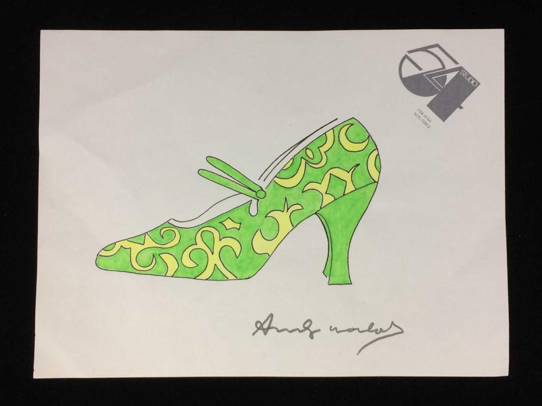 HAND DRAWN Mixed Media on Paper signed ''Andy Warhol'' (1 of 3)