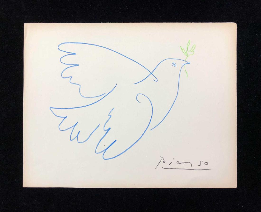 HAND DRAWN Peace Dove Signed ''Picasso'' (1 of 3)