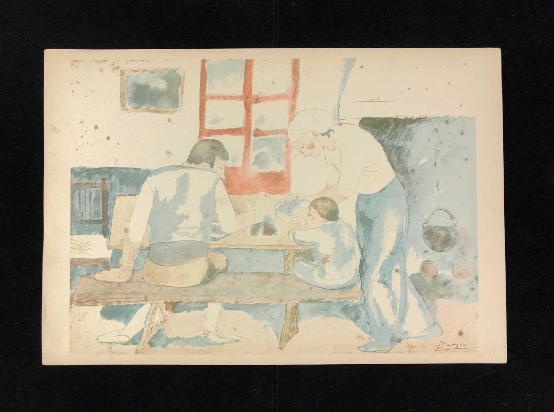 HAND COLORED Pochoir Lithograph Signed ''Picasso'' 1946 (1 of 9)