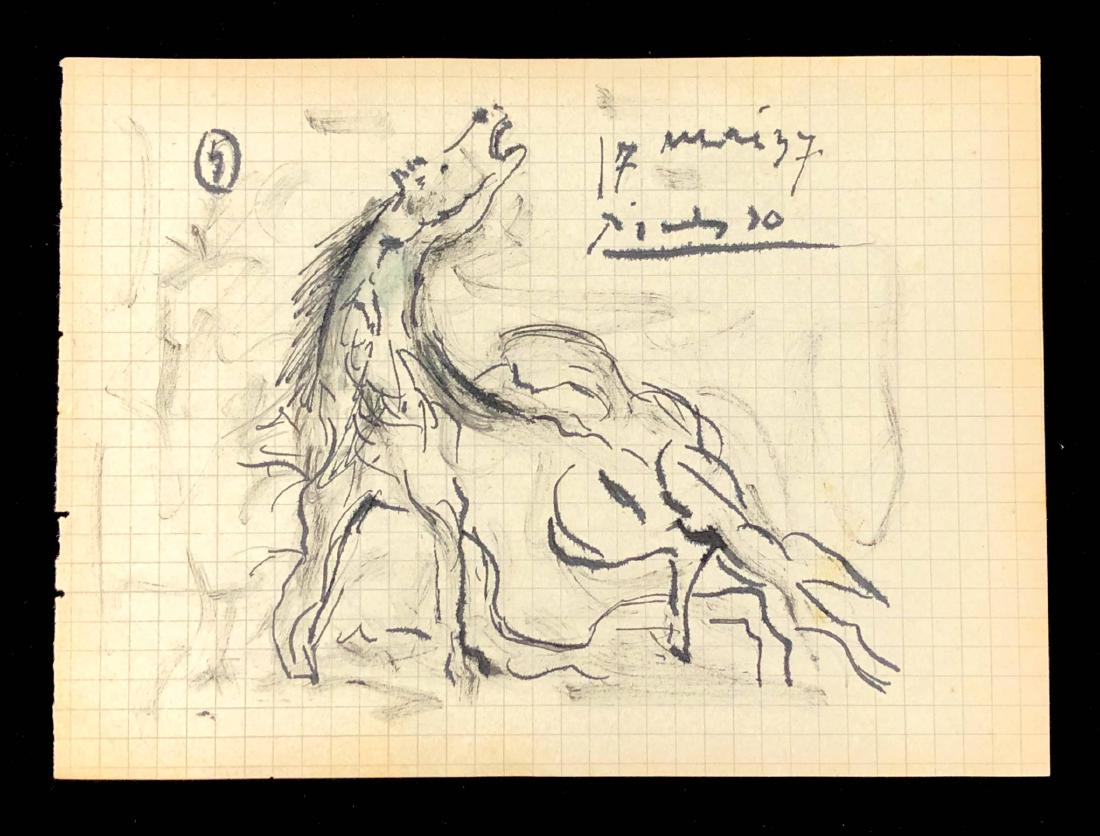 Pablo Picasso (Spanish, 1881-1973) -- Hand Drawn Ink on (1 of 4)