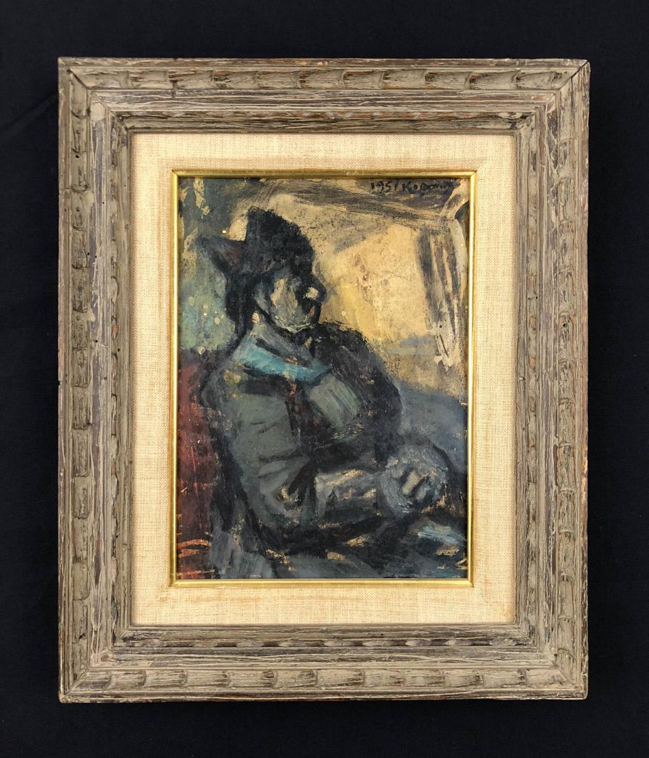 Hand-Painted Expressionist Oil on Board c. 1951 (1 of 5)
