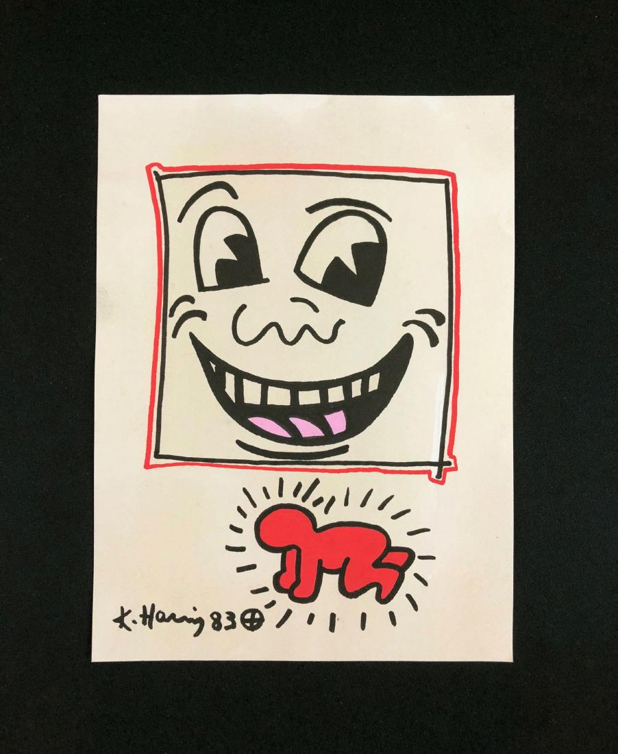 Keith Haring (American, 1958-1990) -- Hand Drawn Ink on (1 of 4)