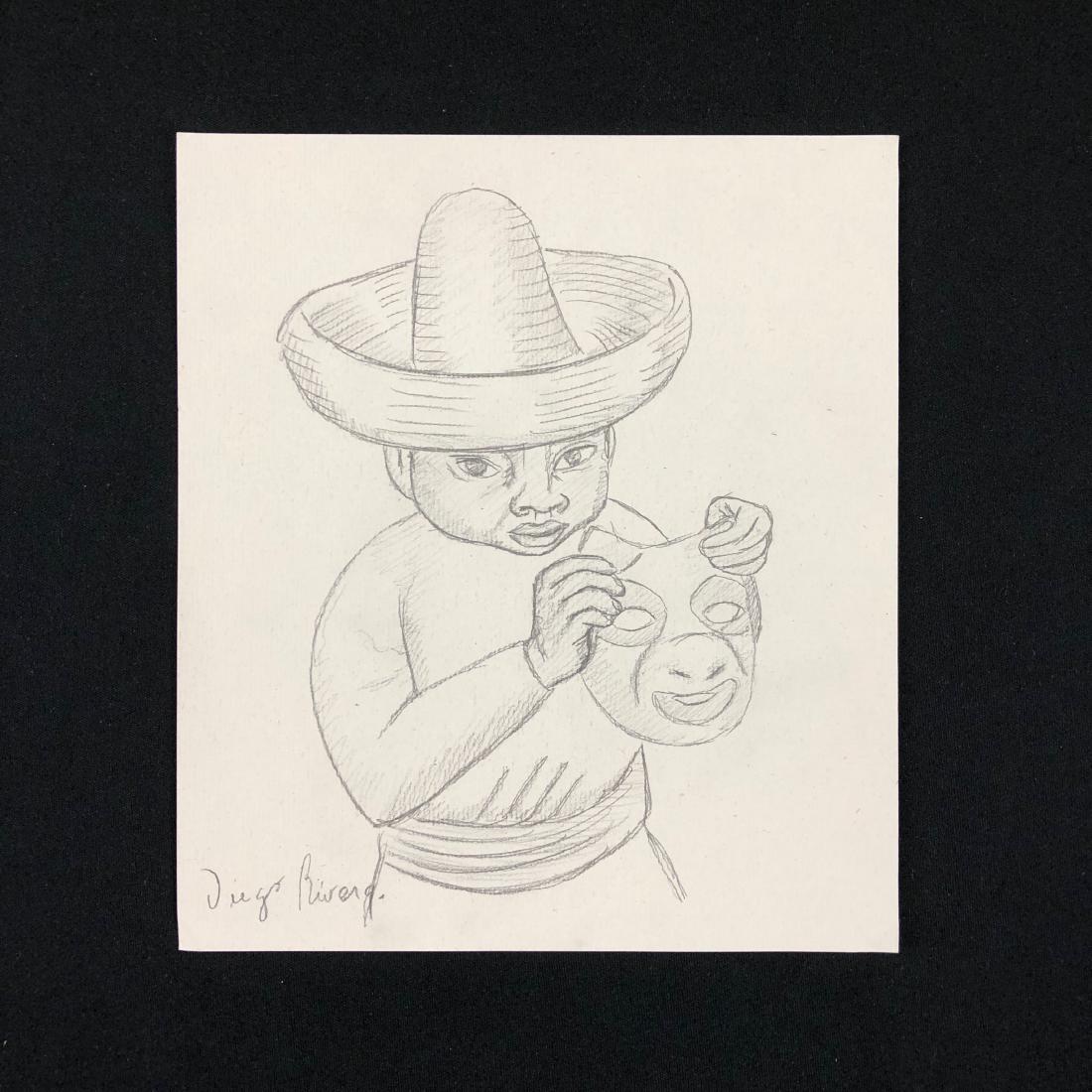 Diego Rivera (Mexican, 1886 -1957) -- Hand Drawn and (1 of 2)