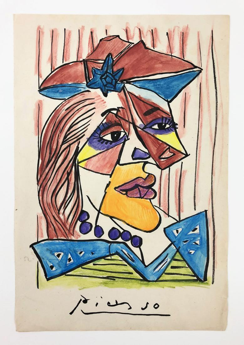 Pablo Picasso (Spanish, 1881 -1973) -- Hand Painted Ink (1 of 3)