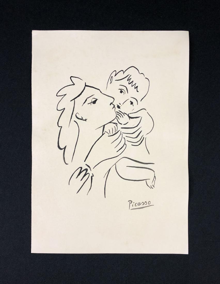 Pablo Picasso (Spanish, 1881-1973) -- Hand Drawn Ink on (1 of 4)