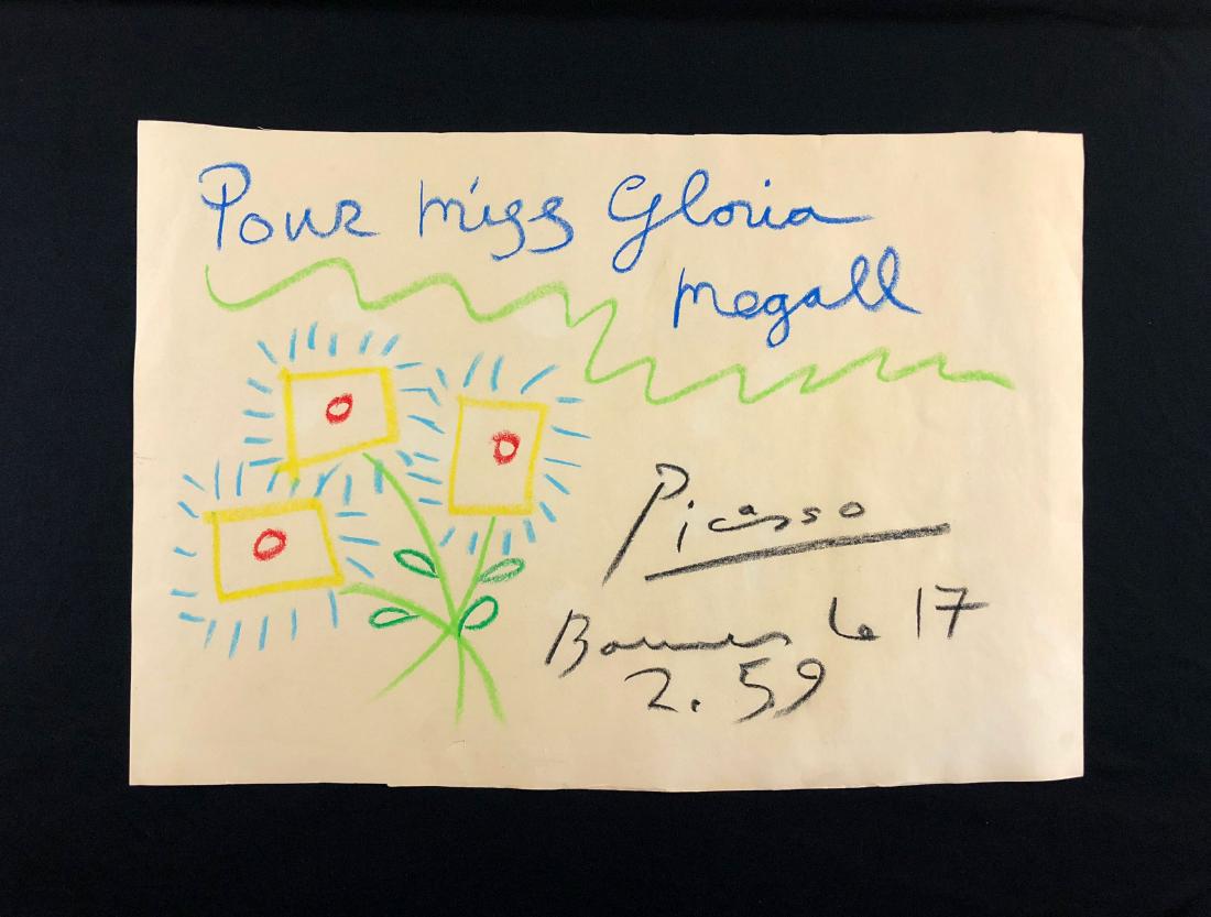 Pablo Picasso (Spanish, 1881-1973) -- Hand Drawn Crayon (1 of 4)