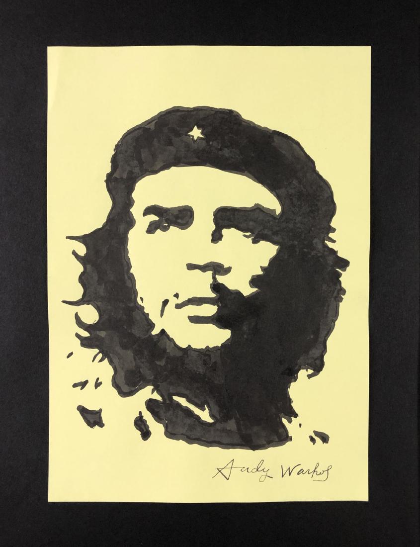 Andy Warhol (1928-1987) â€“ Mixed Media on Paper: This lot consists of ink drawing on paper, attributed to Andy Warhol (American, 1928-1987). This Pop Art image depicts the face of Argentine Revolutionary Che Guevara. The same image of Che was used i