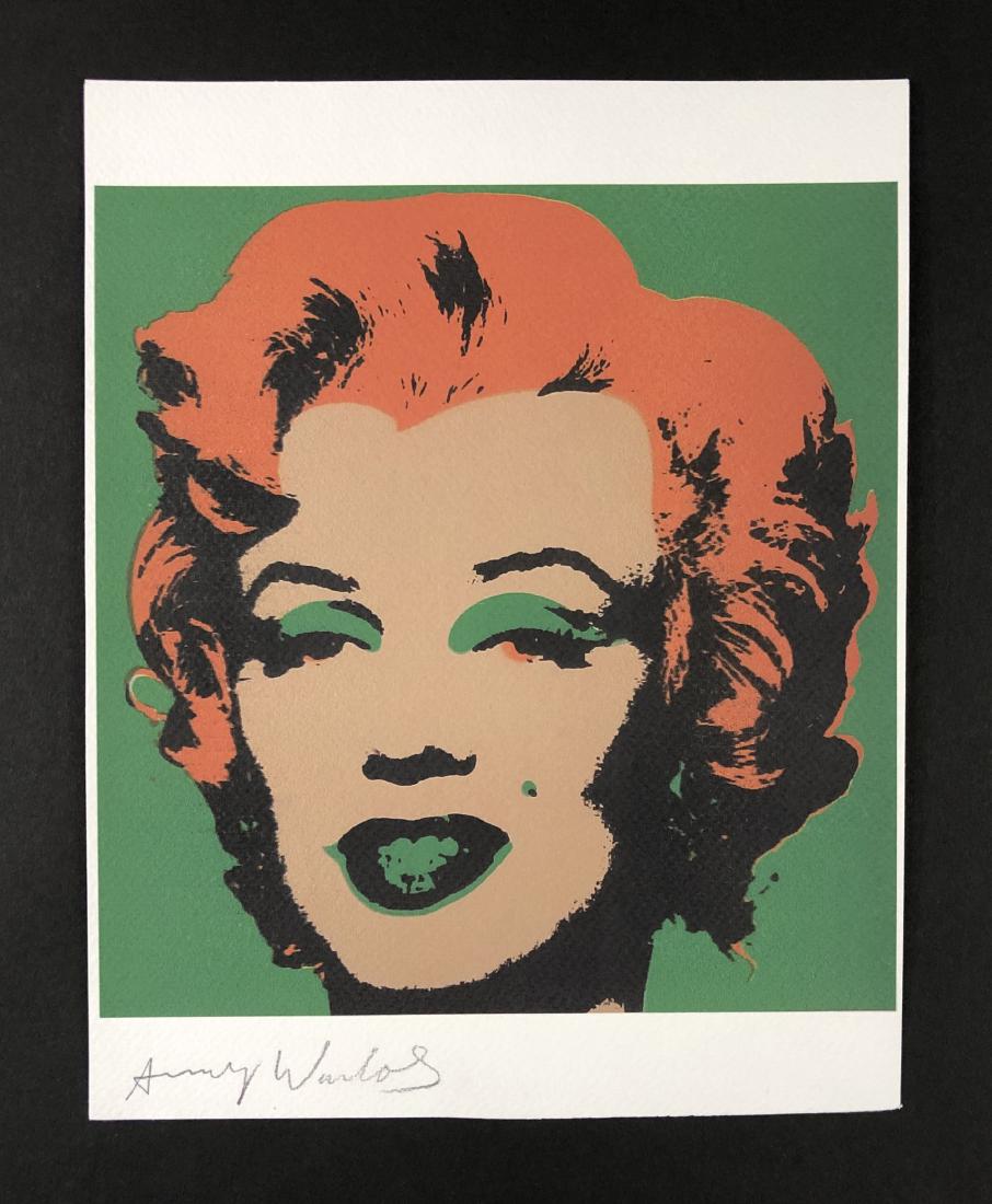 Andy Warhol (1928-1987) â€“ Fine art Print on Paper: This lot consists of a fine art print on wove paper, attributed to Andy Warhol (American, 1928-1987). This Pop art image depicts Marilyn Monroes head. Hand inscription below reads "Andy Warhol". Stamp