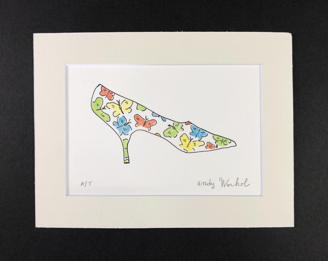 Andy Warhol (American, 1928-1987) â€“ Mixed Media on: This lot consists of a fine art print on paper, attributed to Andy Warhol (American, 1928-1987). Hand inscription at bottom reads, "Andy Warhol" along with the demarkation "N/T". This Pop Art image de