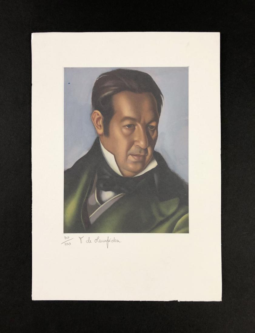 Tamara de Lempicka (1898-1980) - Fine Art Print on: This lot consists of a fine art print on paper, attributed to Tamara de Lempicka (Polish, 1898-1980). Hand-numbered and in graphite at bottom of composition, "30/100. T de Lempicka." This polished ima