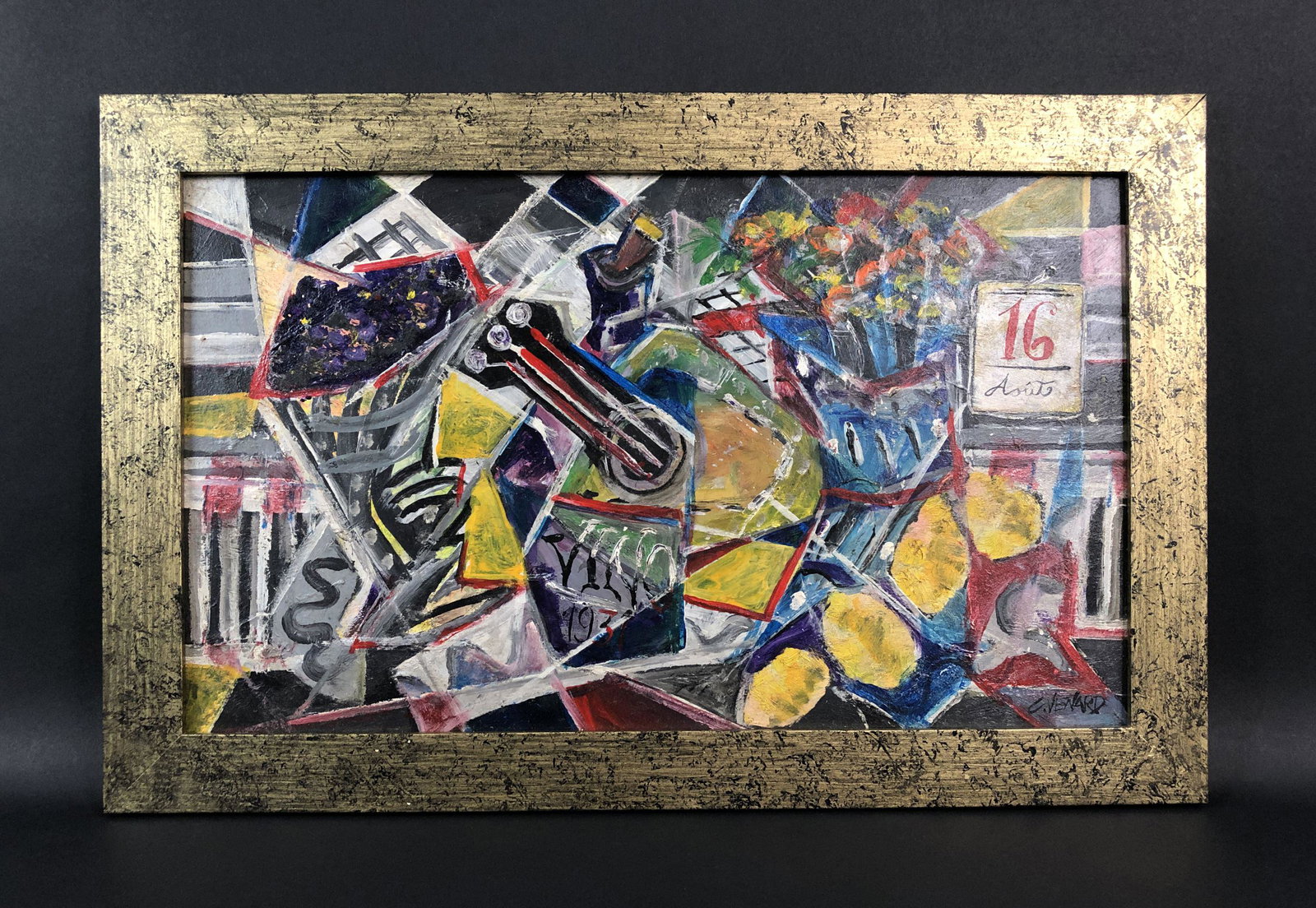 Claude Venard (French, 1913-1999) - Oil Painting: This lot consists of an oil painting on board, done in the brilliant style of Claude Venard (French, 1913-1999). A hand-painted inscription at lower right corner reads, "C. Venard". This framed piece 