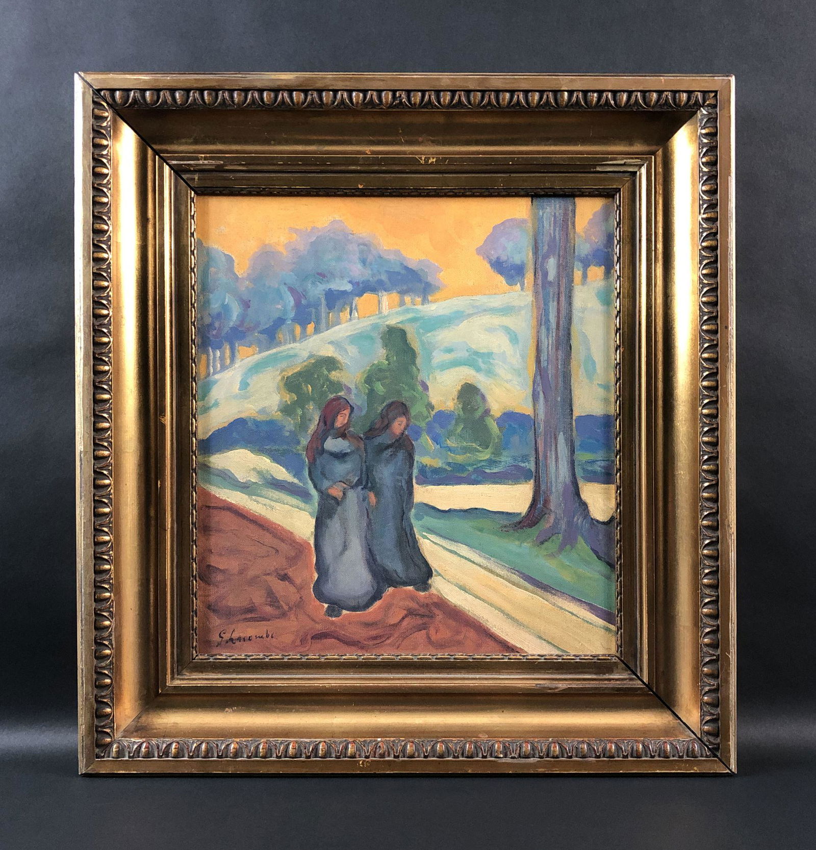 Georges Lacombe (1868 - 1916) -- Oil Painting: This lot consists of an oil painting on board, executed in the impressionist style of painter and sculptor Georges Lacombe (French, 1868 - 1916). "G. Lacombe" is hand-written at lower left. Impression