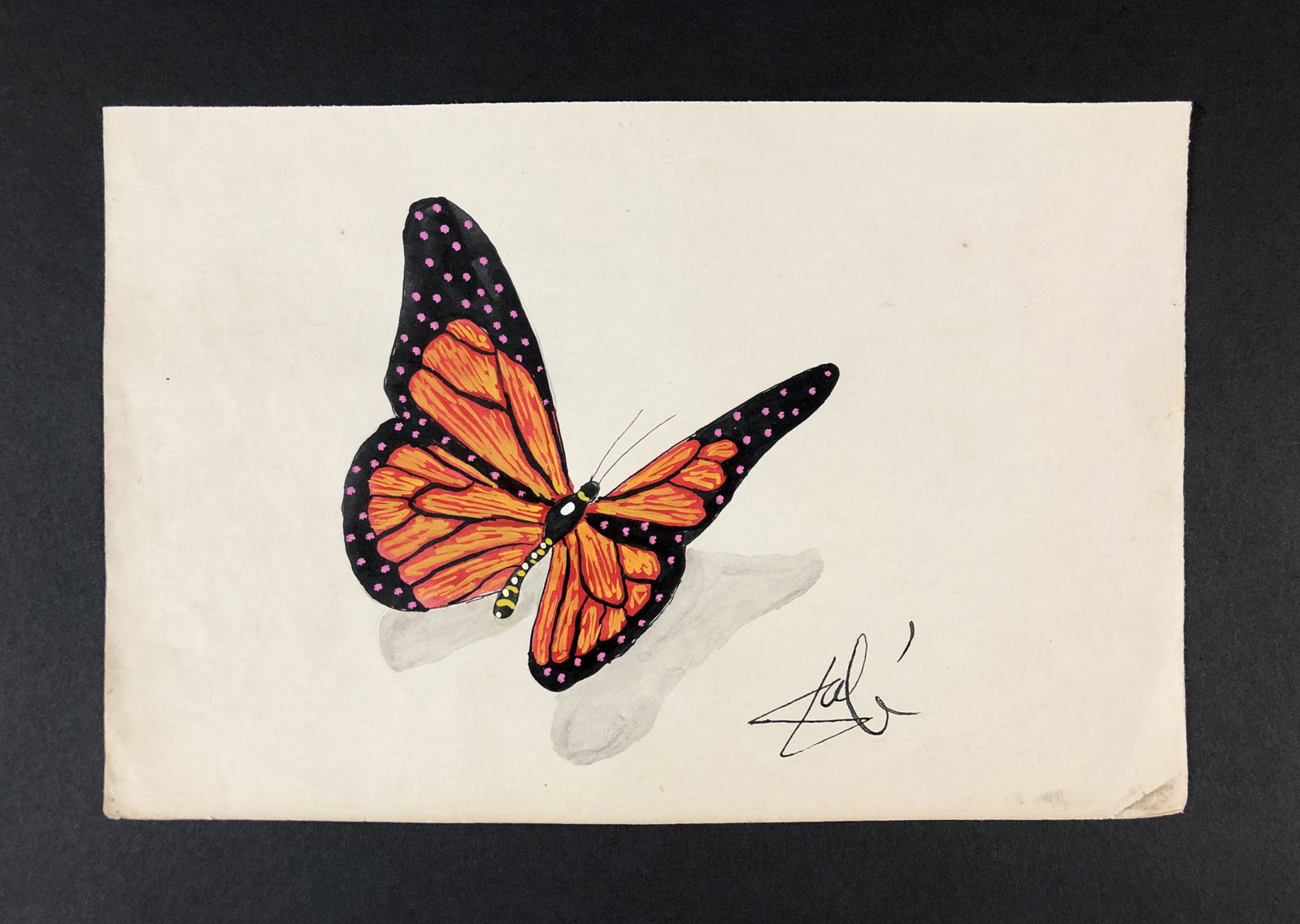 Salvador Dali (1904 - 1989) - Mixed Media on Paper: This lot consists of an ink and watercolor illustration on a cut-down piece of sheet music, done in the Surrealist style of Salvador Dali (Spanish, 1904-1989). "Dali" is handwritten in ink at right. I
