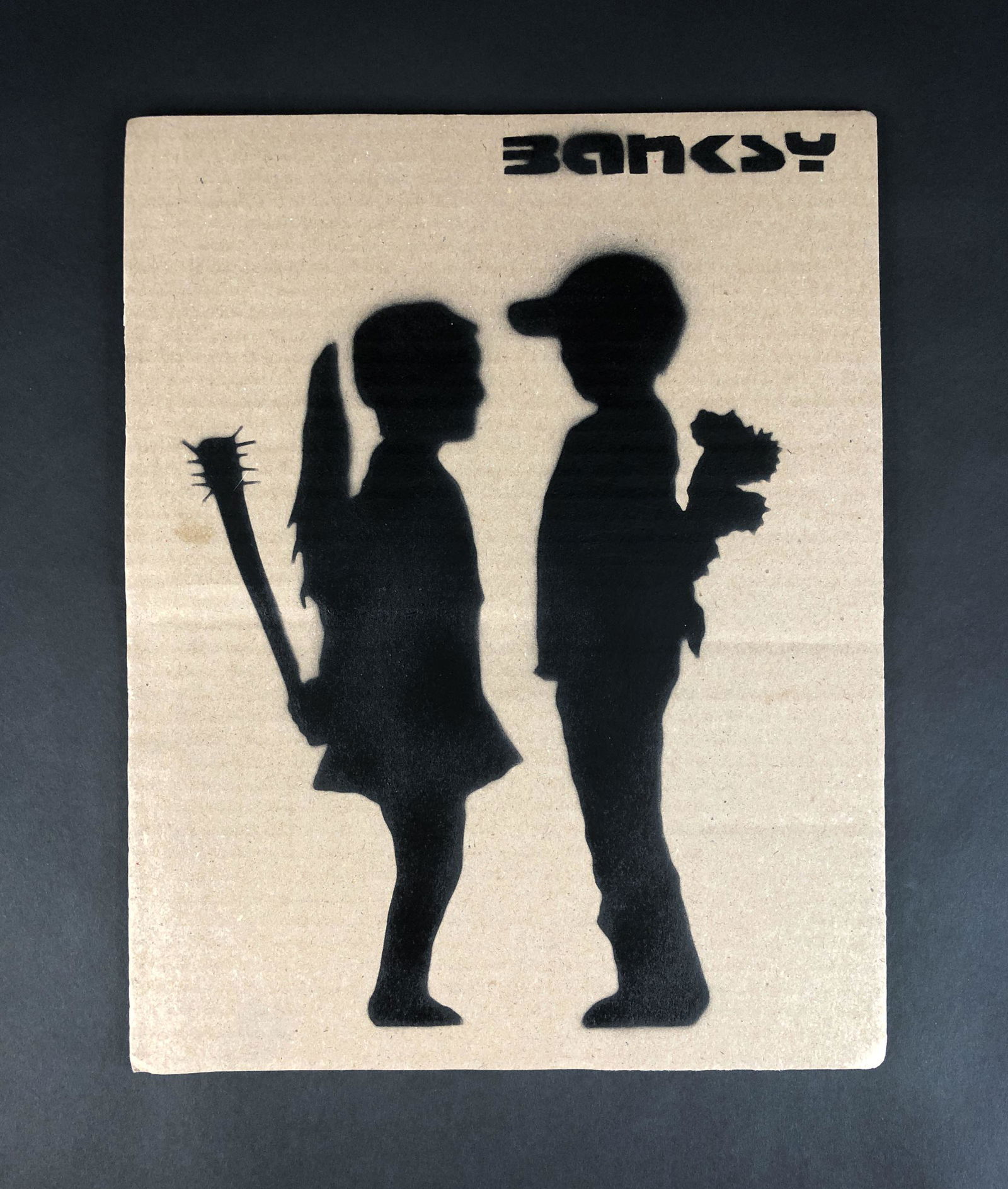 Banksy (British, 1974 - ) - Aerosol Stencil on (1 of 5)