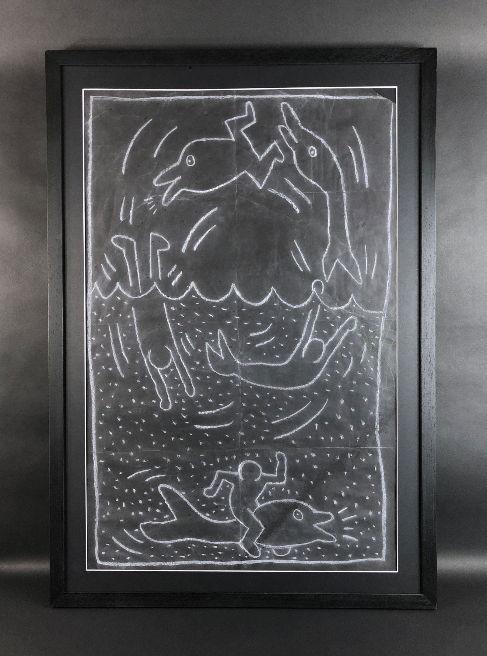 Keith Haring (American, 1958-1990) - Chalk on Paper (1 of 6)