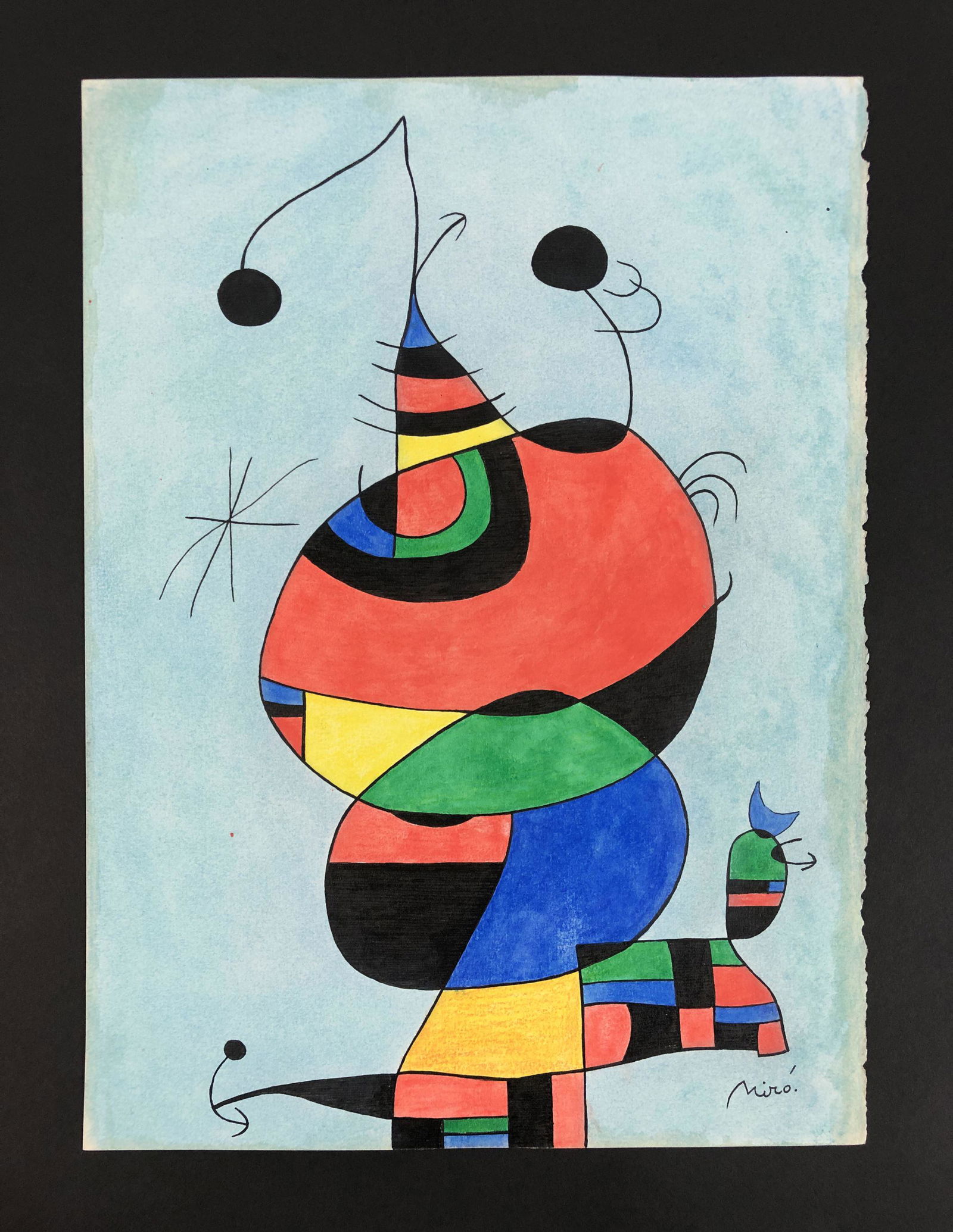 Joan Miro (Spanish, 1893-1983) - Mixed Media on Paper (1 of 5)
