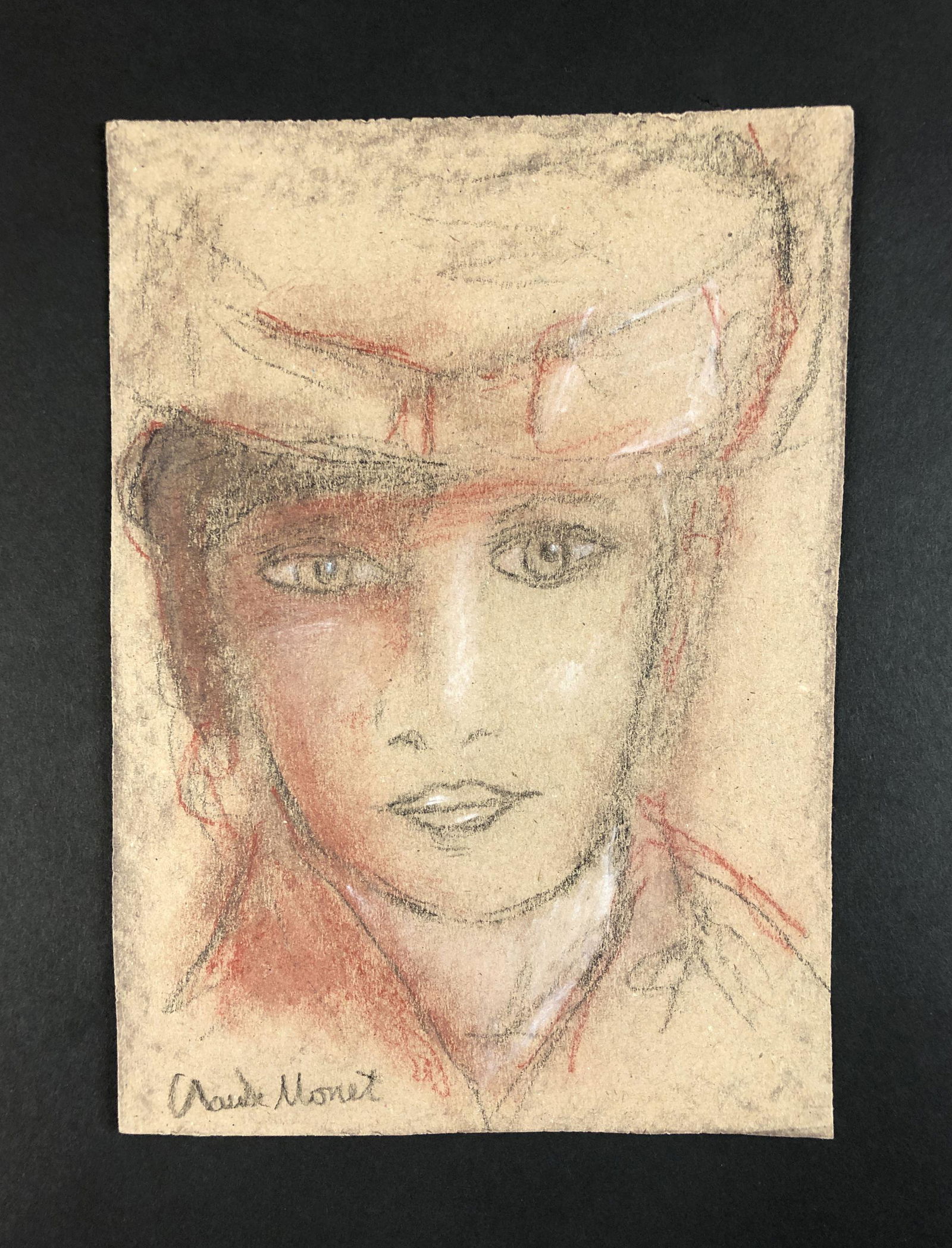 Claude Monet (French, 1840-1926) - Pastel on Paper: This lot consists of an unframed pastel illustration on paper, done in the shimmering, Impressionistic style of Claude Monet (French, 1840-1926). "Claude Monet" is handwritten at lower left. Awash in