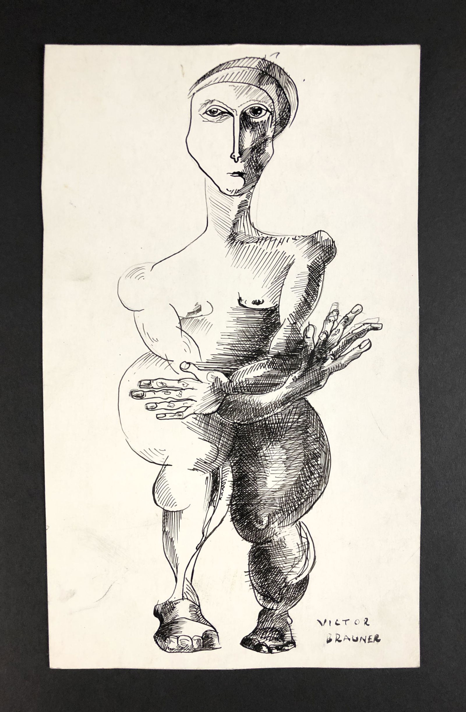Victor Brauner (Romanian, 1903-1966) - Ink on Cardboard (1 of 4)