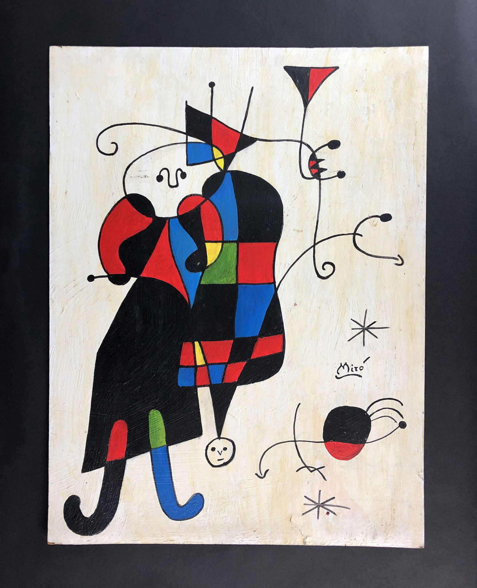 Joan Miro (Spanish, 1893-1983) - Acrylic on Board (1 of 8)