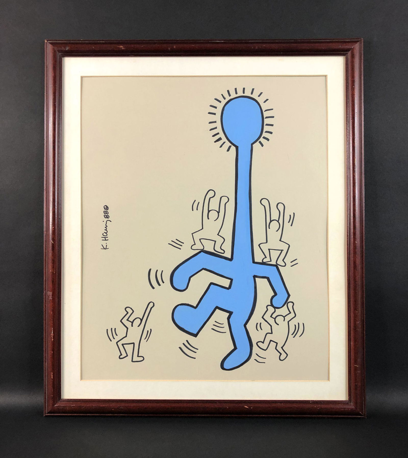 Keith Haring (1958 -1990) - Mixed Media Drawing (1 of 9)